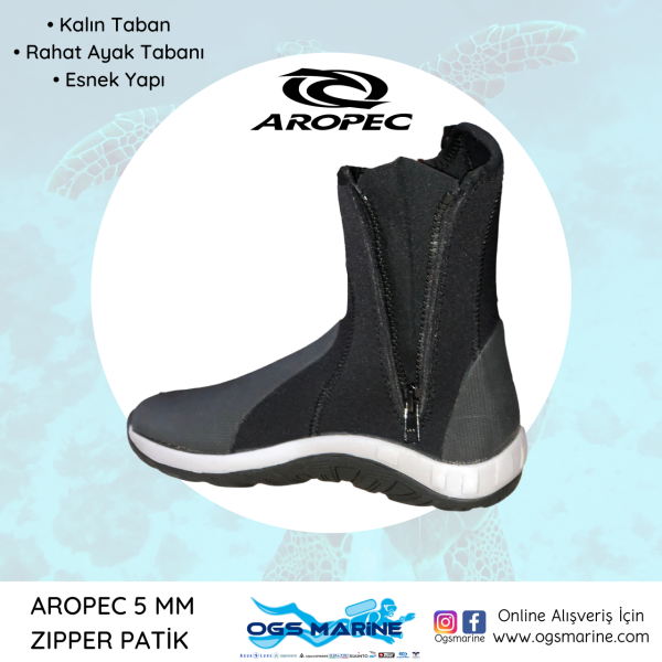 AROPEC 5 MM KALIN TABANLI ZIPPER PATİK 45