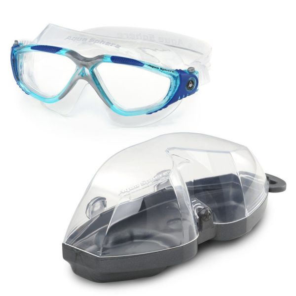 Aqua Sphere Vista Aqua/Gri - Şeffaf Lensli Yüzücü Gözlüğü Yüzücü Gözlüğü