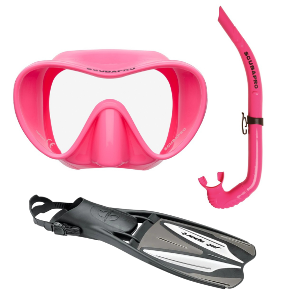 Scubapro Trinidad 3 Maske + Apnea Şnorkel + Jet Sport Palet MAVİ - S
