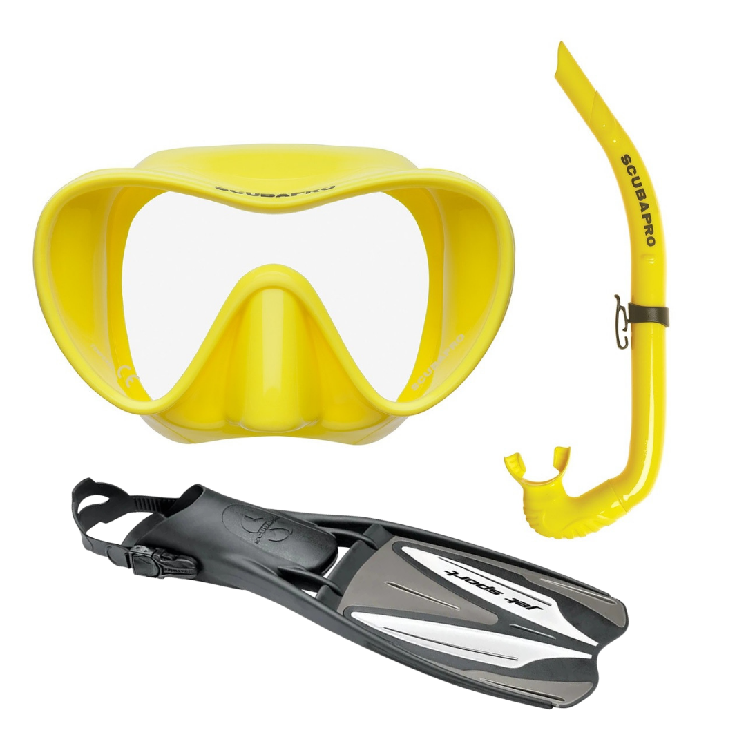 Scubapro Trinidad 3 Maske + Apnea Şnorkel + Jet Sport Palet TURKUAZ - M