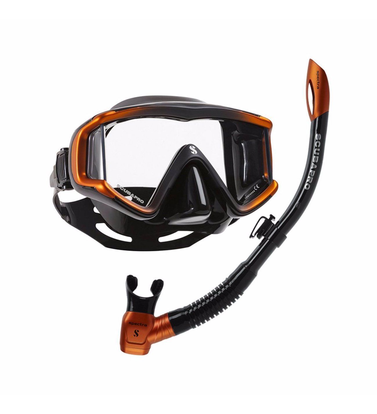 Scubapro Crystal Vu + Spectra Şnorkel Set TURUNCU