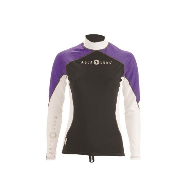 Aqua Lung Top Lycra Gri/Lila Uzun Kol Kadın S