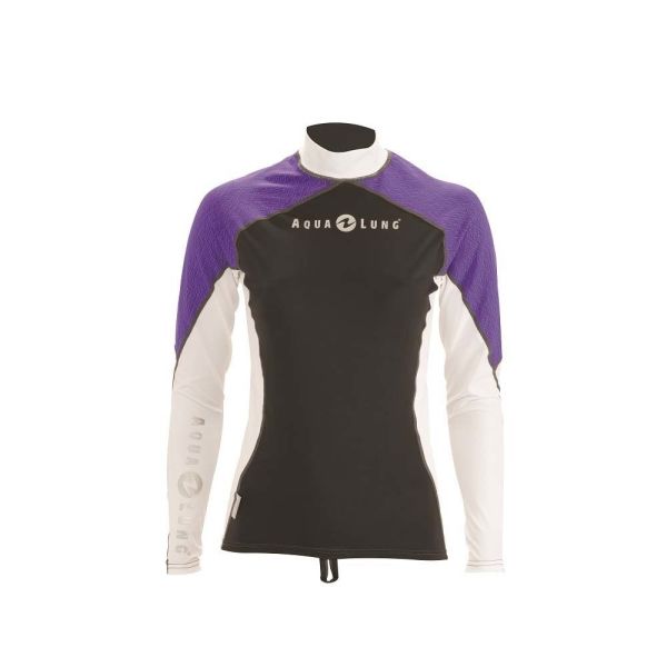 Aqua Lung Top Lycra Gri/Lila Uzun Kol Kadın XL