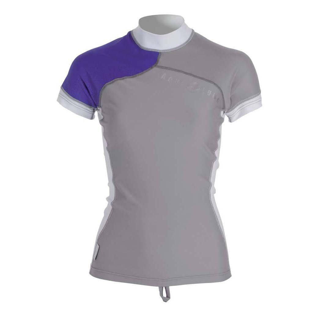Aqua Lung Top Lycra Gri/Mavi Kısa Kol Kadın XL