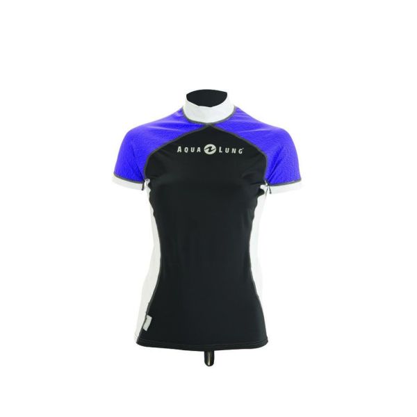 Aqua Lung Top Lycra Gri/Lila Kısa Kol Kadın XL